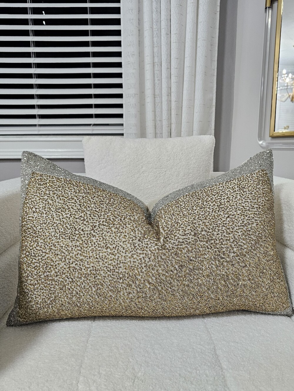 Callisto Gold and Silver Sequin Decorative Pillow